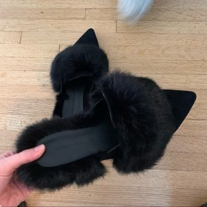 Rebecca Minkoff fluffy slides/backless